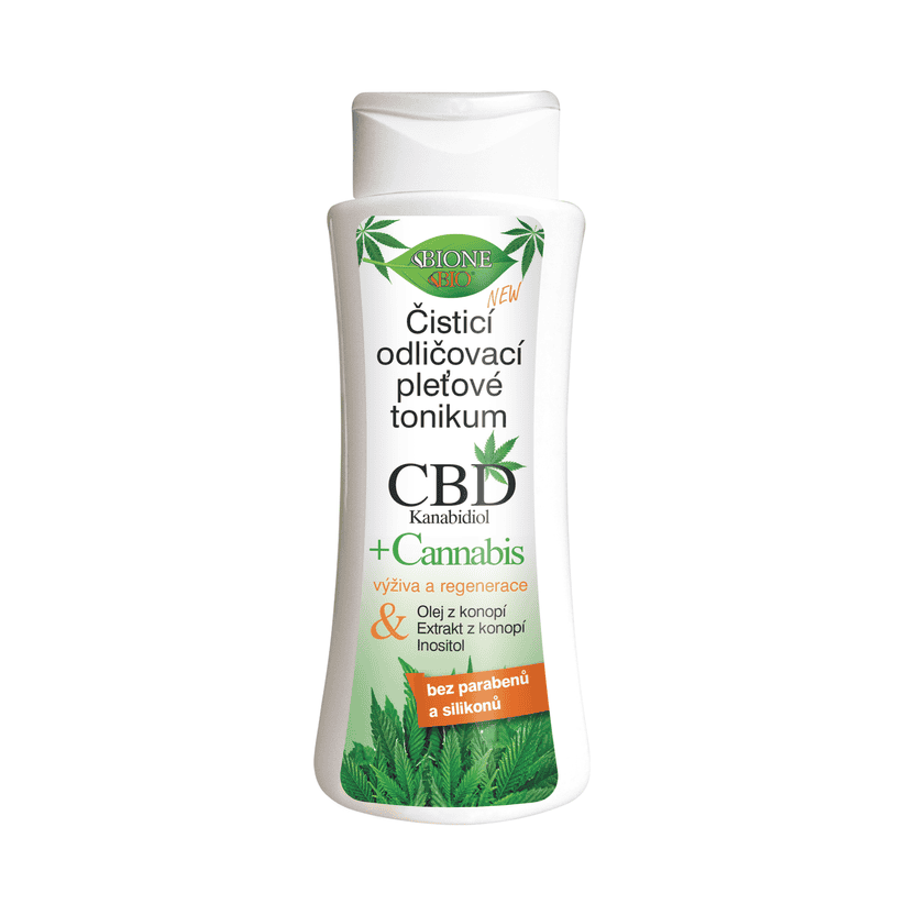 CBD čistiace odličovacie pleťové tonikum Bione 255ml