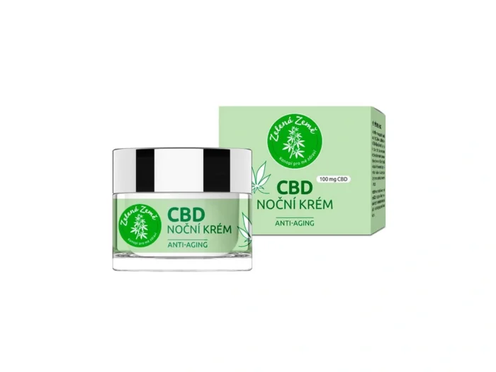 CBD nočný krém Zelená Země, 100mg CBD Anti-Aging