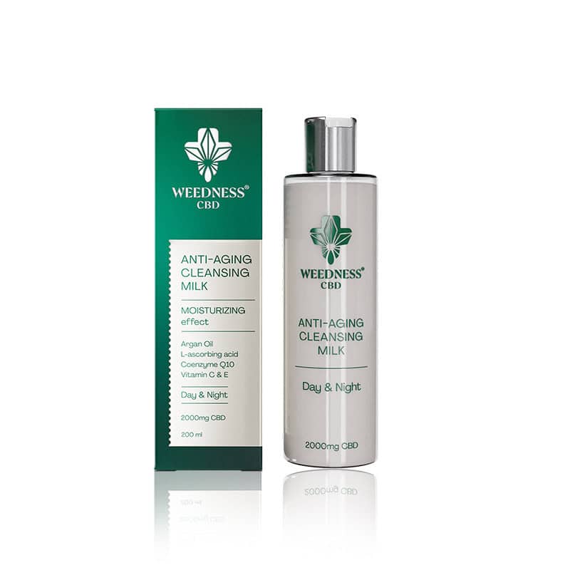 CBD odličovacie mlieko proti starnutiu WEEDNESS 200ml