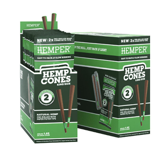Konopné dutinky HEMPER 2ks (King Size) + tip