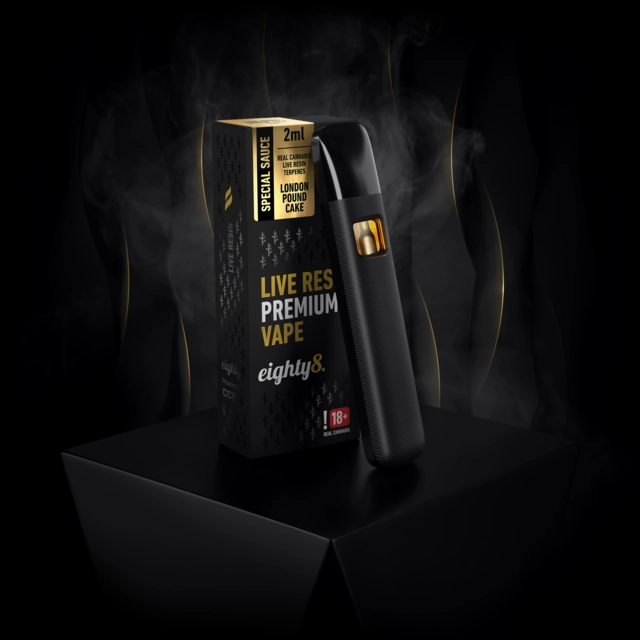 London Pound LIVE RESIN terpény, VAPE pero eighty8