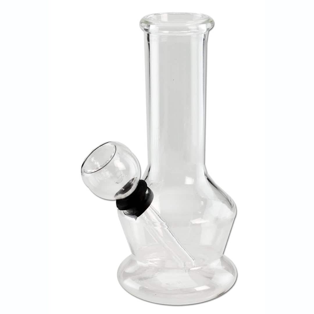 Mini bongo z číreho skla 14 cm
