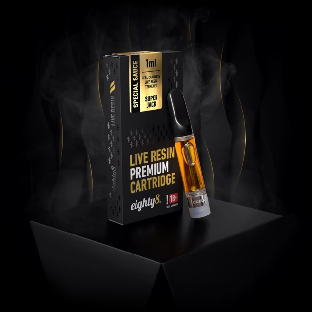 Super Jack LIVE RESIN terpény, CARTRIDGE eighty8 1ml