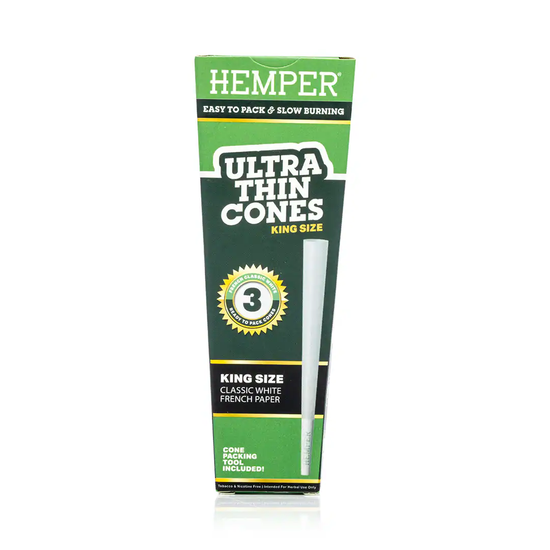 Super tenké papierové dutinky HEMPER (King Size) 3ks BIELE