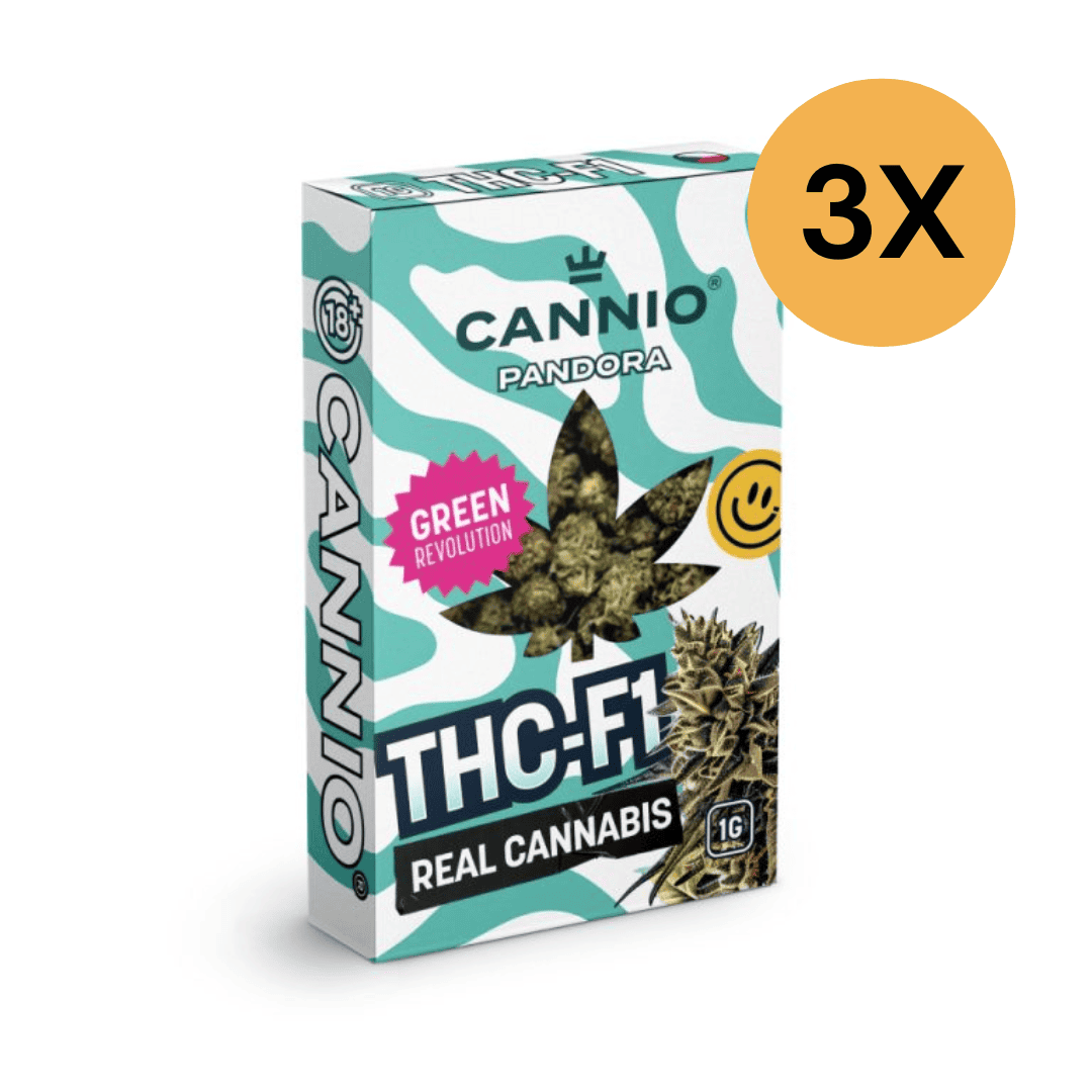 Výhodné balenie 3x THC-F1 konopné kvety CANNIO 1g