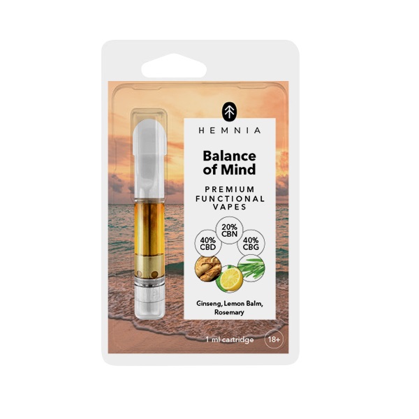 Balance of Mind cartridge HEMNIA 40% CBD 20% CBN 40% CBG