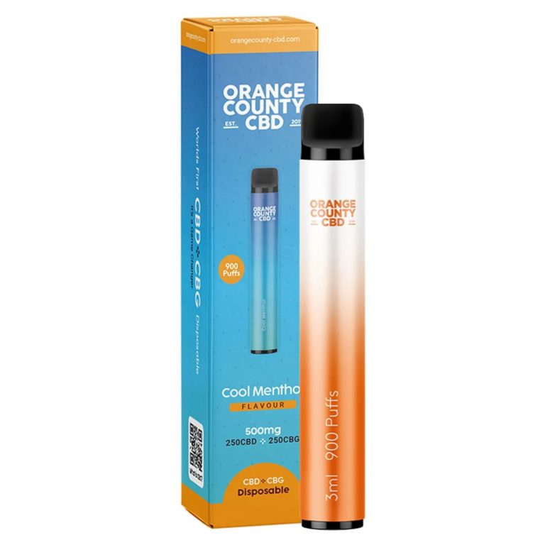 Orange County CBD CBG vape COOL MENTHOL Široké Spektrum 3ml