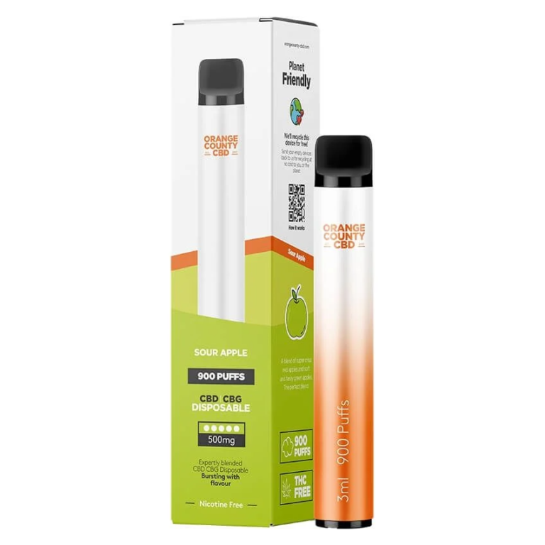 Orange County CBD CBG vape SOUR APPLE Široké Spektrum 3ml