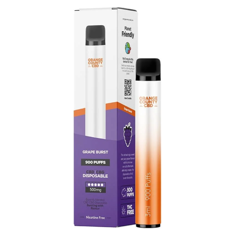 Orange County CBD CBG vape GRAPE BURST Široké Spektrum 3ml
