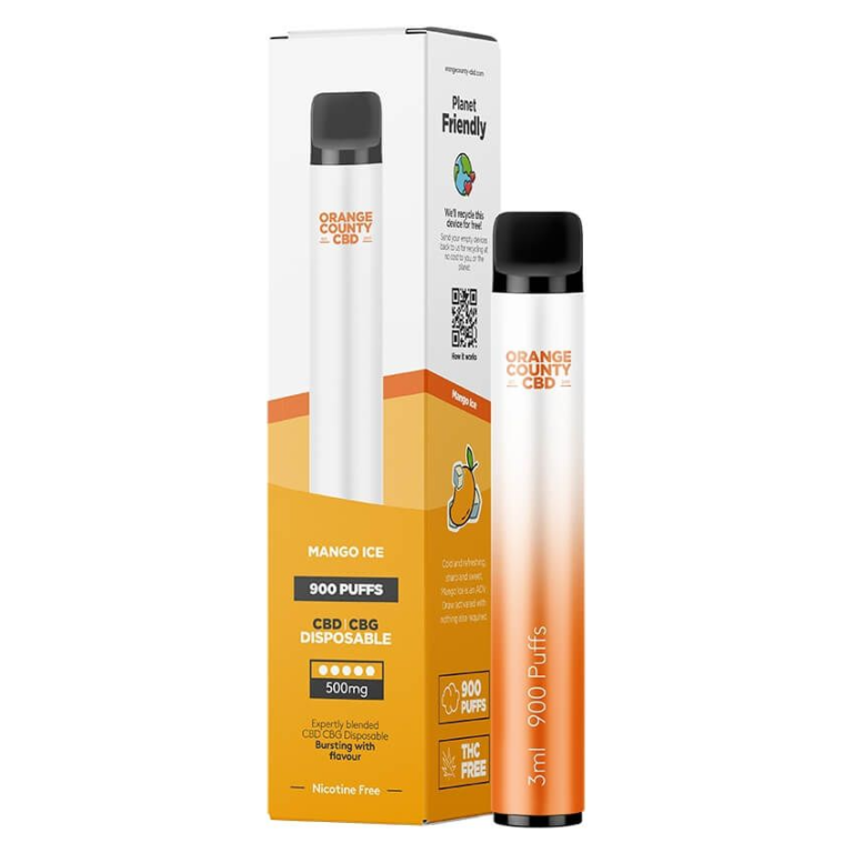 Orange County CBD CBG vape MANGO ICE Široké Spektrum 3ml